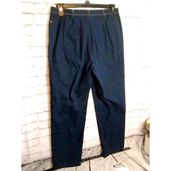 TanJay Women's Navy and White Stitching Chino Pants Size 12 - Picture 5 of 8